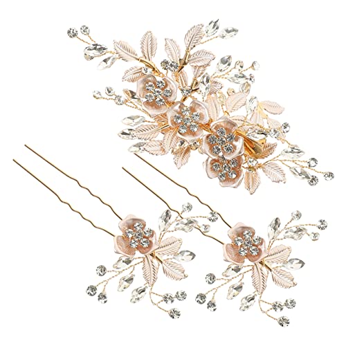 CANIGHT 1satz Braut Haarschmuck Set Mit Haarnadeln Und Blumenhaarkamm Teiliges Set Für Hochzeiten Leicht Und Für Braut Und Brautjungfern von CANIGHT