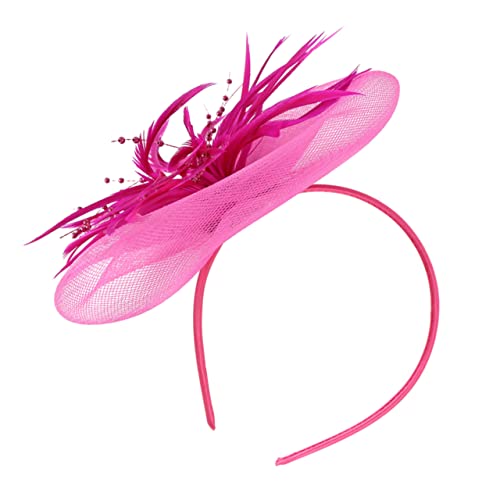 CANIGHT 1 Stk Mesh-Feder-Stirnband Kostüm Kopfbedeckung Haarschmuck für Damen Stift Haarschmuck mit Federn Haarspange mit Federdesign eleganter Federschmuck Party-Feder-Kopfbedeckung Rosy von CANIGHT
