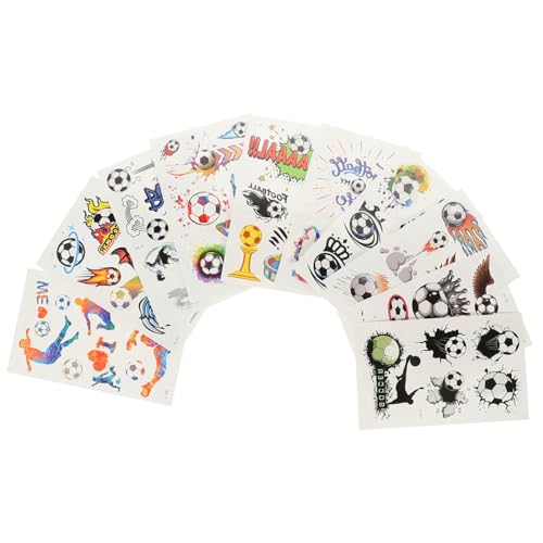 CANIGHT 10blätter Bunte Wasserdichte Fußball-tattoos Sticker Für Temporäre Körperdekoration Für Sportevents Und Partys Für Einfach Anzuwenden von CANIGHT