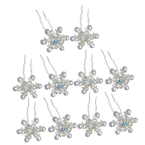 CANIGHT 10stücke Braut Haarschmuck Mit Schneeflocken Haarnadeln Haarpins Für Hochzeiten Elegante Haaraccessoires Für Frauen Perfektes Zubehör Für Besondere Anlässe von CANIGHT
