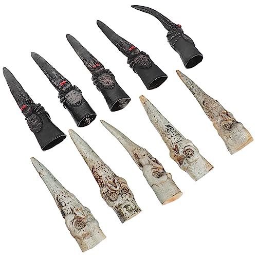 CANIGHT 10stücke Teiliges Halloween Fake Fingernägel Mit Spinnen Und Skelettdesign Für Gruselige Kostüme Und Partys Für Cosplay Und Halloween-dekoration von CANIGHT