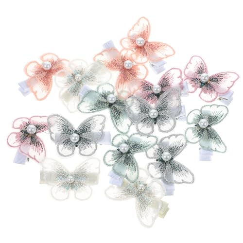 CANIGHT 15stücke Teiliges Dekorative Haarklammern Für Damen Kleine Netz-schmetterlings-haarspangen in Orange Weiß Grün Und Leicht Und Langlebig Für Stilvolle Frisuren von CANIGHT