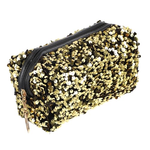 CANIGHT 1stück Große Kapazität Glitzer Kosmetiktasche Tragbare Make-up Organizer Für Pflegeprodukte Multifunktionale Aufbewahrungstasche Für Damen Zufällige Reißverschlussfarbe von CANIGHT