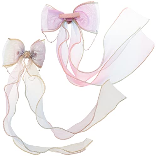 CANIGHT 2 Stücke Haarschleifen Clips für Mädchen und Leichtes Haaraccessoire mit Langem Band für Partys Hochzeiten Schule Alltagsgebrauch CANIGHT 2 Stücke Haarschleifen Clips für Mädchen und Leichtes Haaraccessoire mit Langem Band für Partys Hochzeiten Schule Alltagsgebrauch von CANIGHT