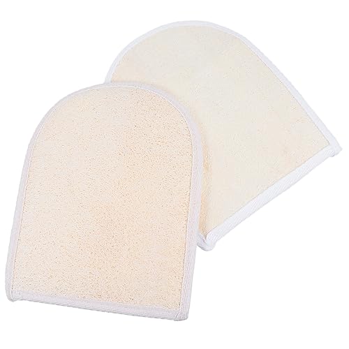 CANIGHT 2 Stück Peeling Handschuhe aus Langlebigem Material Doppelseitige Loofah Badschwämme mit Massagefunktion Sanftes Hautpeeling und Reichhaltiger Schaum für Damen und Herren Schnell von CANIGHT