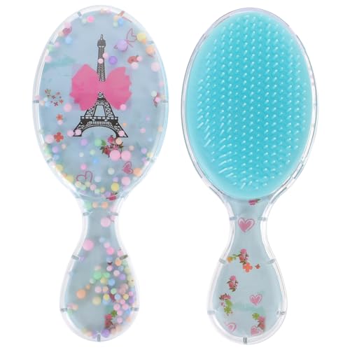 CANIGHT 2 Stück Tragbare Haarbürste für Kleine Mädchen Sanfte Entwirrungsbürste für Reisen Pink mit Weichen Borsten von CANIGHT