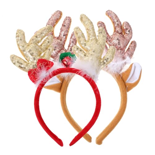 CANIGHT 2 Stück Weihnachts Haarreifen Mit Elch Thema Stilvolle Haaraccessoires Für Mädchen Festlicher Kopfschmuck Für Weihnachtsfeiern Und Besondere Anlässe von CANIGHT