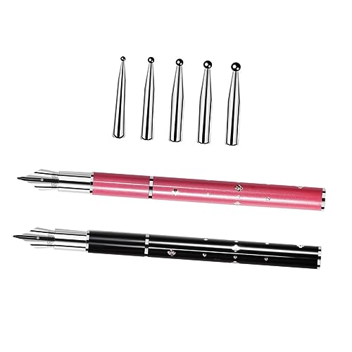CANIGHT 2stücke Nagelmalwerkzeug Set Professionelle Nagelkunst Stifte Mit Austauschbaren Spitzen Tragbare Nagelmalpens Für Präzise Designs Für Frauen Und Mädchen Rosa Schwarz von CANIGHT