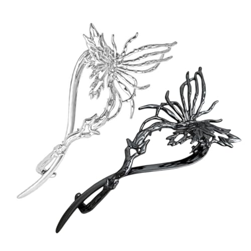 CANIGHT 2stücke Schmetterlings-haarspangen Kreative Haaraccessoires Für Frauen Für Hochzeiten Partys Und Alltag Silber Und Gunmetal Farbvarianten von CANIGHT