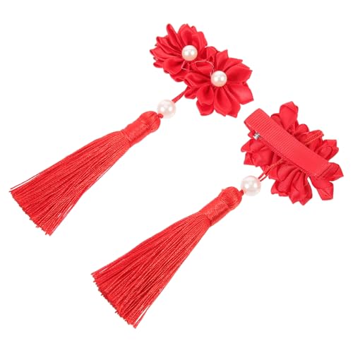 CANIGHT 2stücke Haarclips Mit Blumen Und Quasten Süße Haaraccessoires Für Mädchen Haarschmuck Für Geburtstagsfeiern Hochzeiten Und Andere Anlässe von CANIGHT