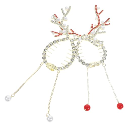CANIGHT Elegante Haarspangen Mit Weihnachts-rentiermotiv 2 Stück Pferdeschwanzhalter Dutthalter Metallclips Für Frauen von CANIGHT