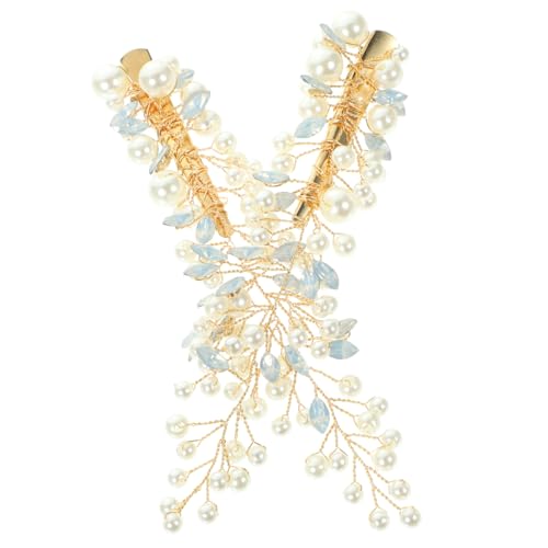CANIGHT 2er Satz Perlenspitze Haarspangen Hochzeit Strass Kopfschmuck Damen Für Haar Accessoires Braut Schmuck Mit Perlen Und Kristallen von CANIGHT