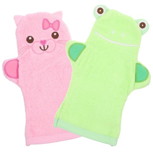 CANIGHT 2st Badehandschuhe -waschhandschuh Babybadwäsche Peeling-fäustlinge Mädchen Babywaschlappen Daunenhandschuhe Waschlappen Kinderhandschuhe Körperpeelinghandschuh Baumwolle von CANIGHT
