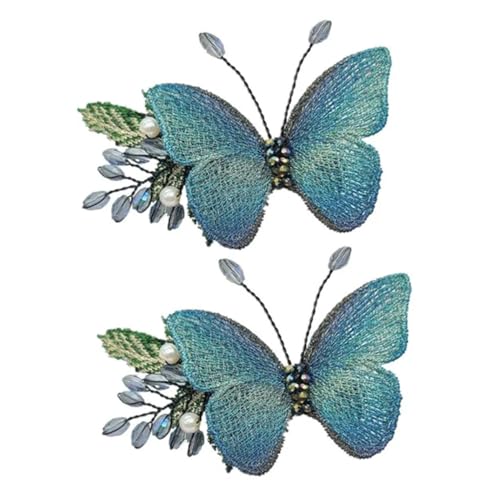 CANIGHT Haarspangen mit Schmetterlings-Clip und Entenschnabel-Stickerei an der Seite Haar-Accessoires für Frauen und Mädchen für besondere Anlässe 2 Stück von CANIGHT
