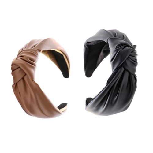 CANIGHT 2er Satz Damen Stirnbänder Leicht Und Geschmeidig Aus Feinem Pu-material Für Sport Make-up Und Alltag Praktische Kopfbedeckung von CANIGHT