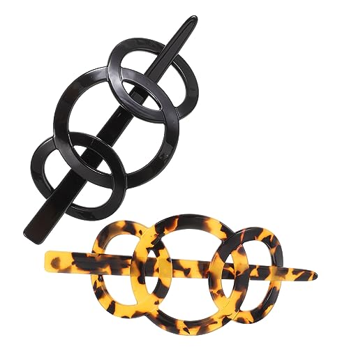 CANIGHT 2stücke Vintage Haarklammern Für Damen Plastik Haarclips Für Hochzeiten Und Geburtstage Retro Haarschmuck Für Dünnes Haar Starke Haltekraft Schwarz Und Schildpatt von CANIGHT