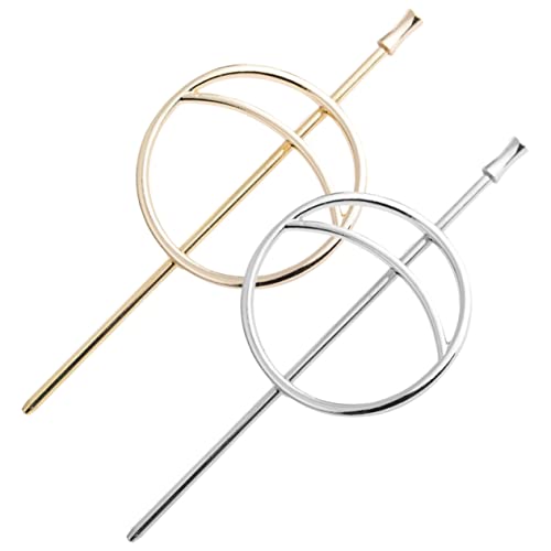 CANIGHT 2 Stück Haarstab Kreisförmige Haarspange Dutt-haarhalter Metall Haarschmuck Für Damen Accessoires von CANIGHT