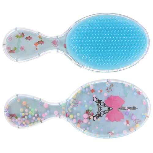 CANIGHT 2stücke Detangler Haarbürste Für Kleine Mädchen Tragbare Süße Kinderhaarbürste Mit Ovaler Form Und Sanften Borsten Für Entwirren Von Lockigem Haar Für Reisen Und von CANIGHT