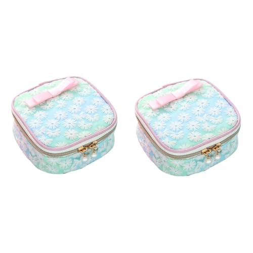 CANIGHT 2stücke Mesh-gestickte Hygienische Aufbewahrungstasche Für Damen Kleine wasserdichte Kosmetiktasche Mit Reißverschluss Für Und Büro Farbverlauf Grün CANIGHT 2stücke Mesh-gestickte Hygienische Aufbewahrungstasche Für Damen Kleine wasserdichte Kosmetiktasche Mit Reißverschluss Für Und Büro Farbverlauf Grün von CANIGHT