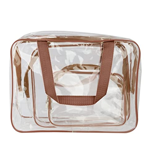 CANIGHT PVC Transparente Kosmetiktasche Wasserdichter Toiletry Organizer Für Reisen Sport Und Alltag Braun von CANIGHT