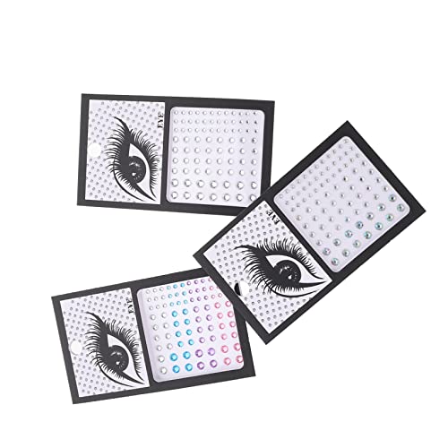 CANIGHT Edelsteine Gesicht 3 Sätze -make-up-aufkleber Gesicht-edelstein-aufkleber Nageldekorationen Für Nagelkunst - Abziehbar Selbstklebende Strasssticker Augenaufkleber Harz von CANIGHT