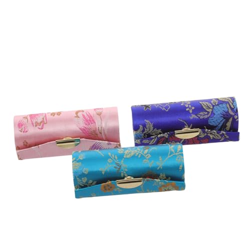 CANIGHT 3-teiliges Lippenstiftetui Tragbarer Kosmetikbehälter Mit Knopfverschluss Passend Für Handtasche Für Damen Und Teenager-mädchen von CANIGHT