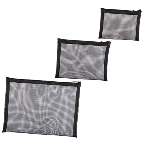 CANIGHT 3 Stück Teiliges Set Mesh Kosmetiktaschen Transparente Make Up Aufbewahrungstaschen für Reisen Tragbare Kulturtaschen Reißverschluss für Damen und Herren von CANIGHT