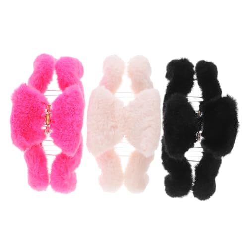 CANIGHT 3 Stück Flauschige Haarklammern Aus Plüsch Pelzige Haarklammern Haar-accessoires Für Damen von CANIGHT