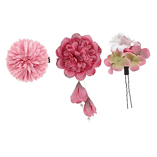 CANIGHT 3-teilige Künstliche Blumen-haarspange Im Chinesischen Stil Haarschmuck Haarstyling-tools Für Hochzeit Und Party von CANIGHT