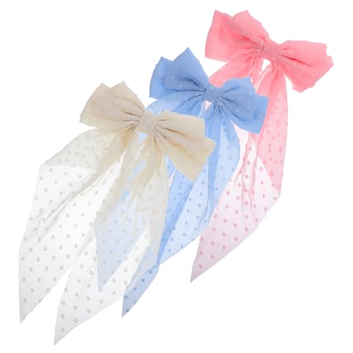 CANIGHT 3stücke Ultraweiche Haarschleifen Für Damen Vintage Haarspangen Hellrosa Und Elegante Haaraccessoires Für Hochzeit Geburtstag Und Abschlussball Einfach Zu Verwenden Für Jeden von CANIGHT