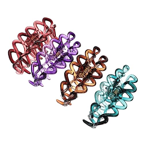 CANIGHT 4 Stück Acryl Haarklammer für Hohle Haarklammer Rutschfeste Haarspange in Leopardenmuster für Dusch und Frisuren Styling Damen Haaraccessoire von CANIGHT