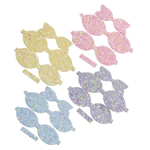 CANIGHT Haarspangen-zubehör 4 Stück Glänzende Bogen Zum Herstellen Von Schleifen Kunstlederbögen Für Schleifen Glitzerstoffbögen Für Mädchen von CANIGHT