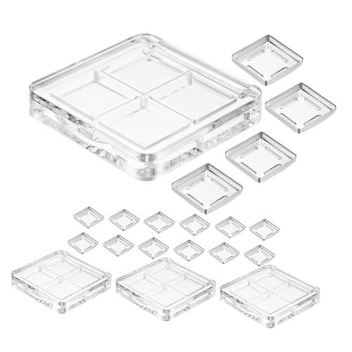 CANIGHT 4 Stück DIY Individuelle Lidschatten-palette Mit 4 Fächern, Transparente Make-up-ablage Für Einfache Organisation, Transparente, Leere Lidschatten-ablage von CANIGHT