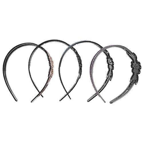 CANIGHT 4-teiliges Stirnband Mit Strass Dekorativer Kopfschmuck Breites Stirnband Für Mädchen Haarschmuck von CANIGHT