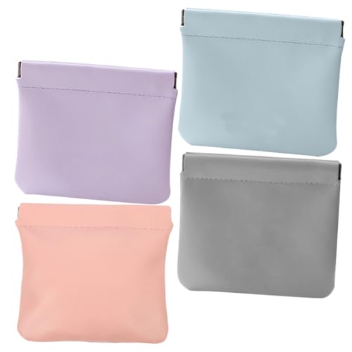 CANIGHT 4stücke Teiliges Selbstschließender Pu-kosmetiktaschen Für Damen Kleine Tragbare Make-up-Taschen Himmelgrau Rauchrosa Und Für Und Aufbewahrung von CANIGHT