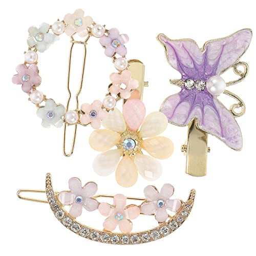 CANIGHT Haarspangen Mit Blumenmotiv Aus Metall Und Strass Damen-schmetterlings-haarspangen-set Für Verschiedene Frisuren von CANIGHT