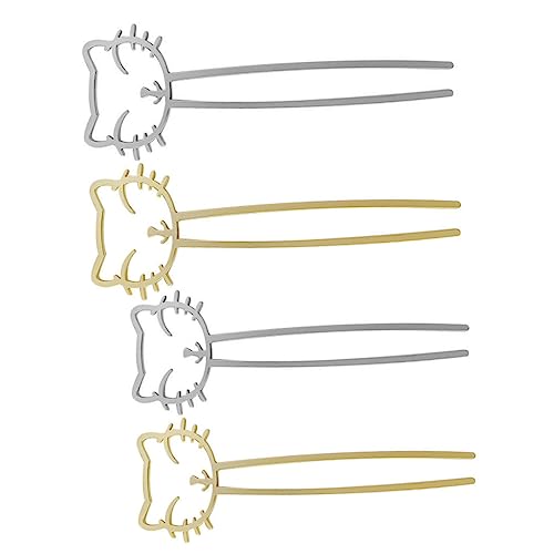 CANIGHT 4 Stück Haarstäbchen Katzen Haar-essstäbchen Metall Haarknotengabel Für Frauen Mädchen von CANIGHT