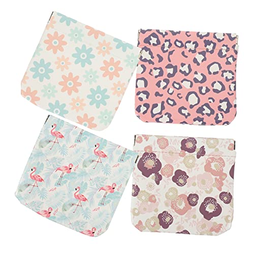 CANIGHT 4 Stück Tragbare Kleiner Kosmetiktasche aus PU Leder mit Quetschverschluss für Damen Kleine Make Up Tasche für Handtasche Nützliche Schminktasche für Unterwegs von CANIGHT