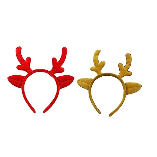 CANIGHT 4 Teiliges Weihnachts Haarband Set Mit 3D Elchgeweih Niedliche Haaraccessoires Und Weinrot Weinrot Perfekt Für Partys Und Festliche Anlässe von CANIGHT