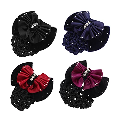 CANIGHT 4 Stück Haarknoten-netze Zarte Haarknoten-abdeckungen Mit Schleife Haarknoten-haarnetze Für Damen von CANIGHT