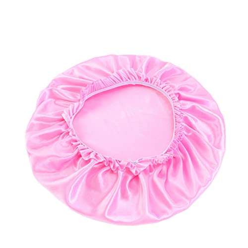 CANIGHT 4stücke Teiliges Damen Schlafmütze Aus Satin Mit Spitze Runde Haube Für Nächtlichen Komfort Für Haarpflege Und Friseursalons Schwarz Silber von CANIGHT