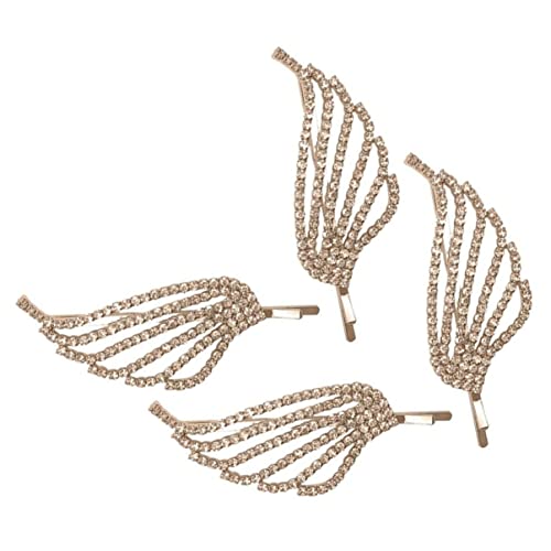 CANIGHT 4stücke Strass Haarklammern Flügel Haarspangen Hochzeits Haarschmuck Für Partys Und Besondere Anlässe Glitzernde Haarnadeln Für Damen Goldene Farbe von CANIGHT