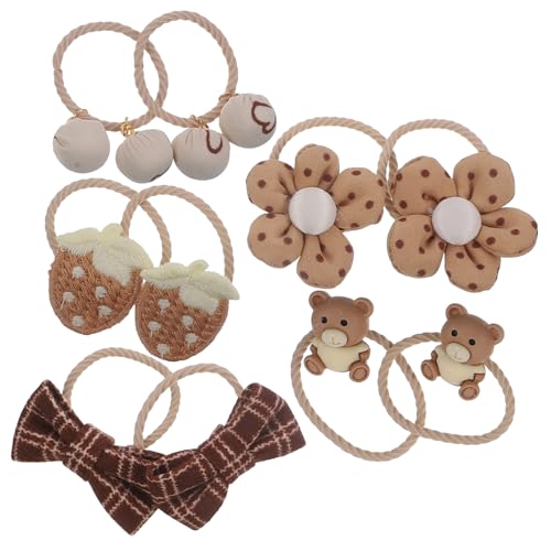 CANIGHT 5paare Elastische Haargummis Mit Blumen Und Schleifen-design Süße Haaraccessoires Für Mädchen Für Partys Und Besondere Anlässe von CANIGHT