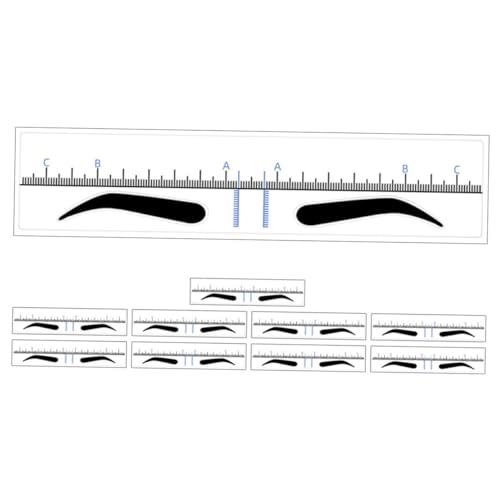 CANIGHT 50stücke Augenbrauen Ruler Schablonen Für Präzises Augenbrauen-mapping Wiederverwendbar-pvc Aufkleber Für Microblading Und Blaues Design Für Einfache Anwendung von CANIGHT