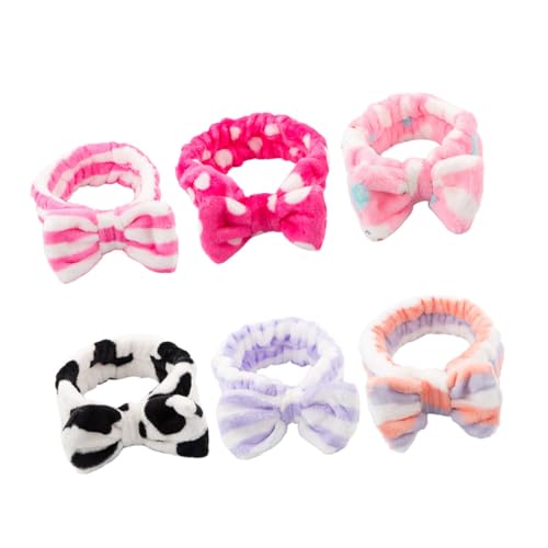 CANIGHT 6stücke Flanell Haarband Für Damen Süßes Makeup Spa Stirnband Wasserabsorbierend Für Yoga Laufen Und Kosmetikpflege Und Designs von CANIGHT