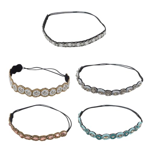 CANIGHT Elastisches Stirnband Mit Kunstperlen Und Strasssteinen Für Damen Und Mädchen Dehnbares Gummiband Geeignet Für Verschiedene Anlässe von CANIGHT