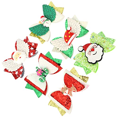 CANIGHT 6 Stück Weihnachts-haarspangen Mit Schleife Weihnachtshaarschmuck Für Damen Weihnachts-kopfschmuck von CANIGHT
