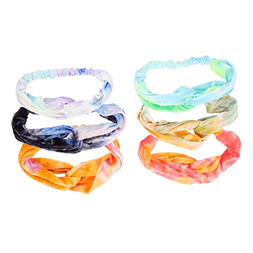CANIGHT 6stücke Elastische Knotted Haarbänder Für Damen Für Gesichtswäsche Yoga Sport Und Makeup Bunte Farben Rot von CANIGHT