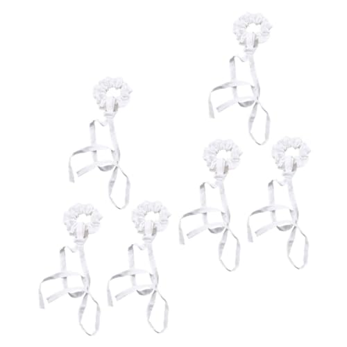 CANIGHT 6er-pack Weiße Haargummis Aus Baumwolle Mit Schleife Für Frauen Und Mädchen Pferdeschwanzhalter Elastisches Haar-accessoire von CANIGHT
