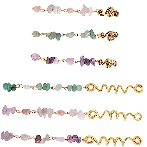 CANIGHT 6stücke Teiliges Dreadlock Zubehörset Mit Natürlichen Spiralförmigen Haarklammern Und Schmuck Für Geflochtene Für Dreads Und Haarschmuck von CANIGHT